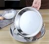 304 Stainless Steel Plate tray Noodle Plate Flat Steamed big Large Size Meal Plate Dual Handle Dough dishes and plates sets dish