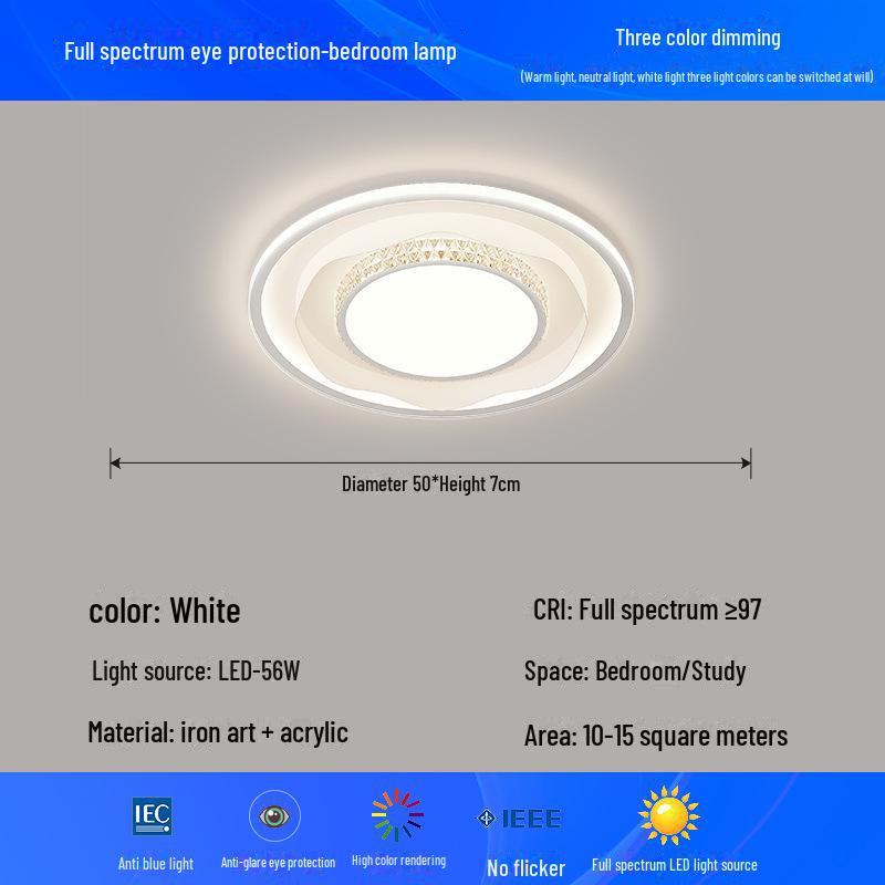 

Современный минималистичный потолочный светильник 2025 года для главной спальни — элегантный, высококлассный дизайн Three-tone light change (no remote)