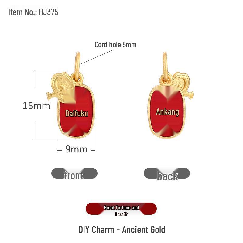 Ancient Gold Cloisonné Ethnic Charm Spacer Beads Pendant for DIY Bracelet Mala Accessories