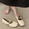 Flat Shoes for Women's 2025 Spring New Style French Retro Versatile Square Toe Shallow Mouth Pumps for Women Mary Jane Shoes