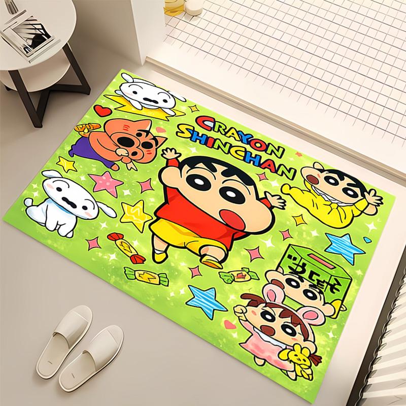 1pc Crayon Shin-chan Print Area Rug - Soft, Washable Non-Slip Indoor Mat, Living Room, Home Office Decorative Rug,Office Decorative