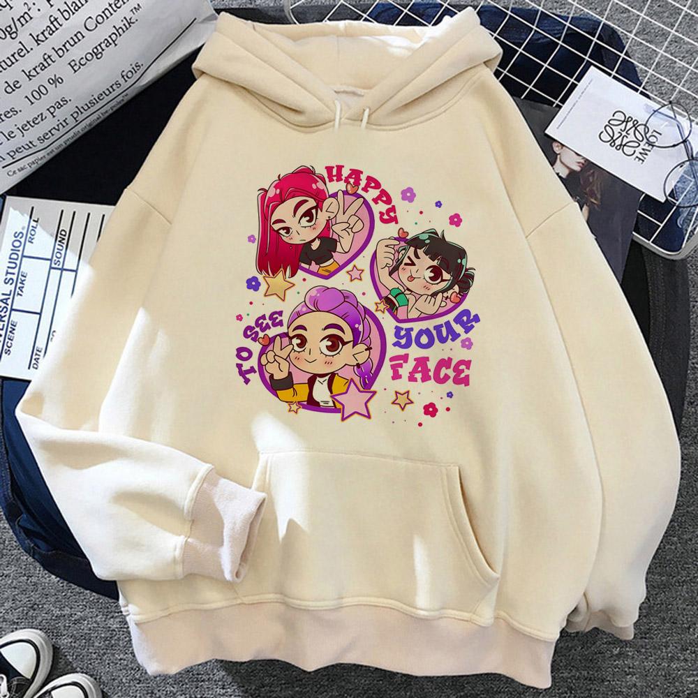 KPop Demon Hunters Hoodies Men Women Anime Cartoon Fashion Streetwear Pullovers Cartoon Sweatshirt