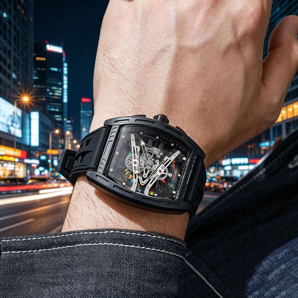 Mens Quartz Watch Silicone Strap Sport Style For Gents