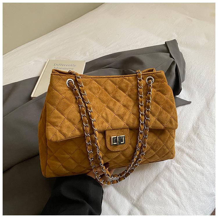 Modna torebka typu commuter z łańcuszkiem w kształcie diamentu, damska, zimowa, nowa torba typu tote, casualowa, prosta torba na ramię