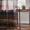 Bohemian Folk Style Cotton Linen Farmhouse Curtain Yellow Square Curtain Living Room Bedroom Window Curtains Kitchen Valance
