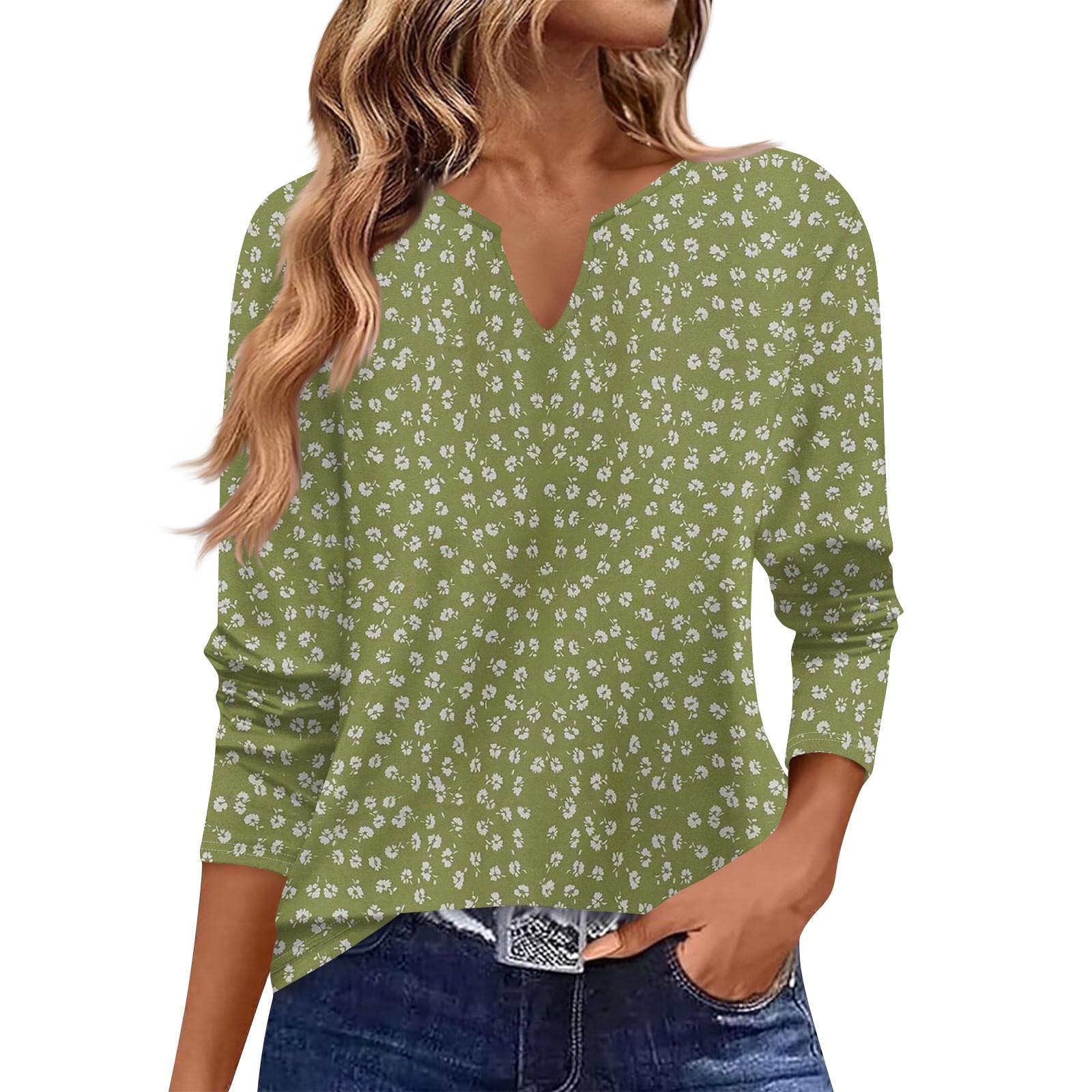 

V-neck Women s Casual Long-sleeved Retro Solid Color Small V-neck T-shirt Top XL