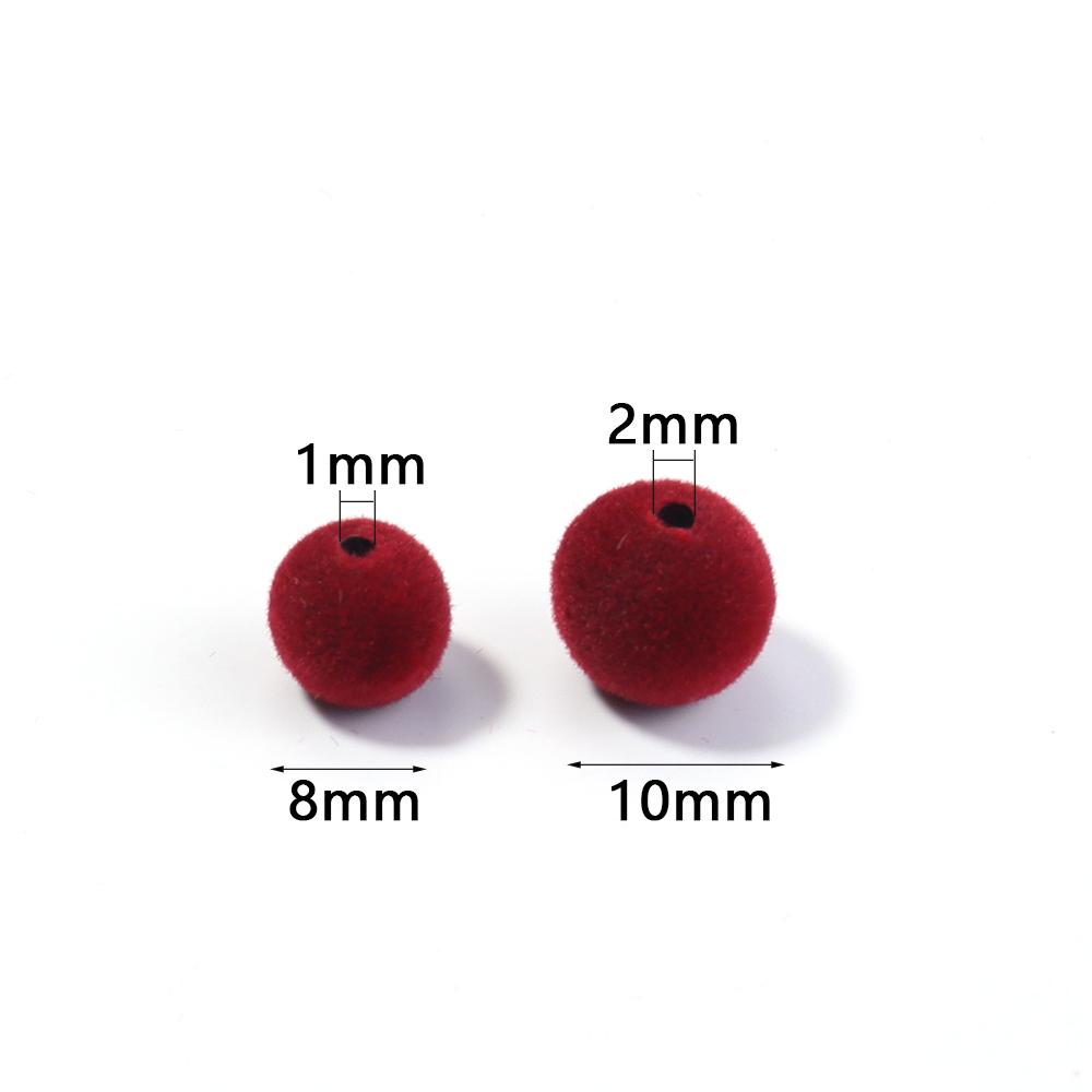 100pcs 8/10mm Velvet Surface Resin Beads Deep Color Round Ball Beads For Jewelry Making DIY Necklace Bracelets Earrings Supplies
