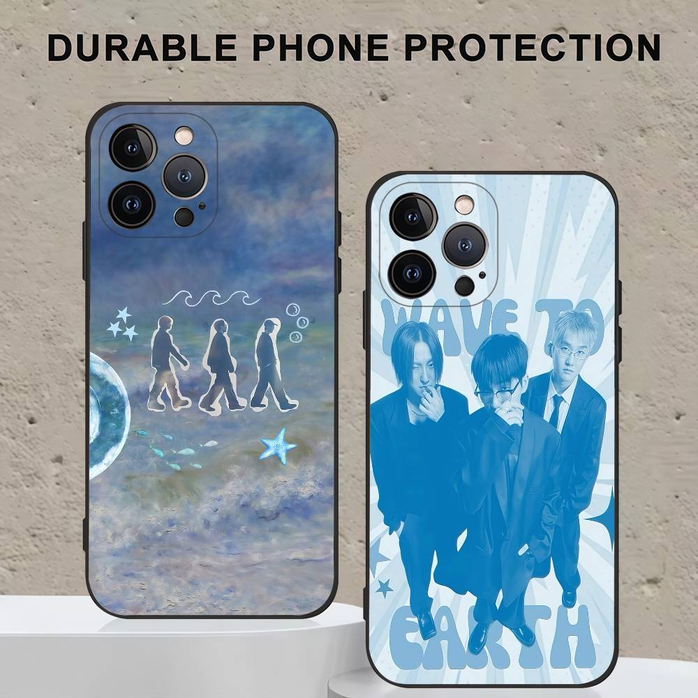 Wave To Earth Phone Case Black Silicone Matte Phone Case For Iphone 17 Air 16 15 14 13 12 11 Pro Max TPU Soft Case