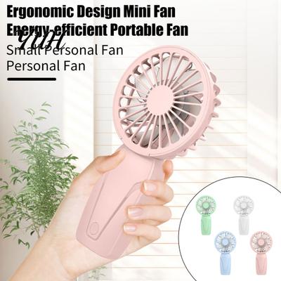 Three-speed Handheld Fan Small Personal Speed Adjustable Strong Airflow Low Ergonomic Design Mini Noise USB Rechargeable Compact Portable Cooling