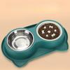 Dog Bowl Cat Bowl Stainless Steel Double Bowl Anti-choking Slow Food Bowl for Dogs Anti-slip Anti-tip Large-capacity Pet Double Bowl