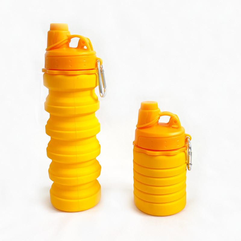 Faltbarer und ausziehbarer Wasserbecher aus Silikon für Outdoor-Sportreisen, tragbare Wasserflasche, komprimierbarer Wasserbecher in Lebensmittelqualität