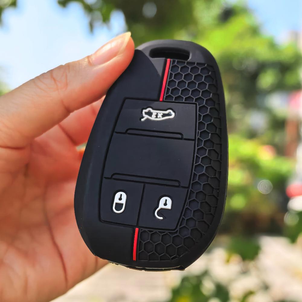 3 Button Silicone Car Key Case Cover for Alfa Romeo Stelvio Giulia 2017 2018 Remote Fob Shell Skin Key Protector Accessories
