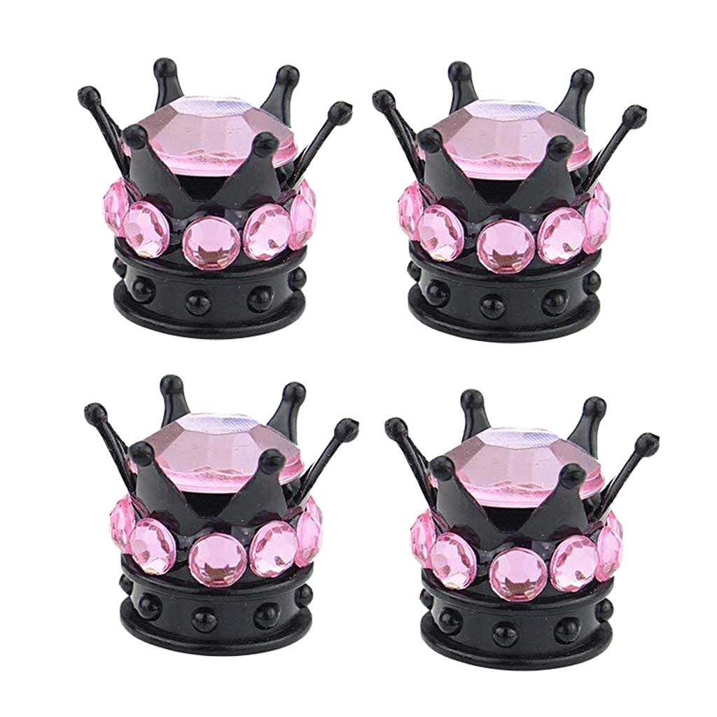 Bling Diamond Tire/Wheel Stem Valve Caps Car Truck Vehicle Pink