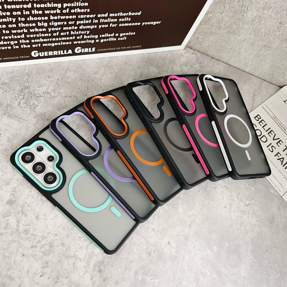 Frosted PC Colorful Anti-Slip Case For Ssamsung Galaxy S26 S25 Edge S24 S23 Ultra Plus FE Magnetic Charging Compatible Cover