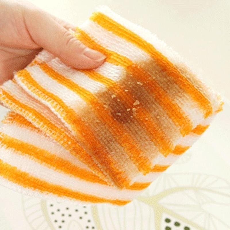 5PCS Wash Clean Towels Water Kitchen Colorful Dining Stripe