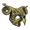 Hard Foam Cosplay Gear Gothic Goat Head Masque with Horns, Adult Demon Skull Horned Face Cushion Masque, Scary Animal Costume for Halloween