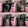 Heart Pink Leon K-Kennedy Cushion Cover Silky Short Plush With Invisible Zipper Dustproof Sofa Pillow Cover For Home Decor