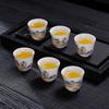 Suet jade teacup white porcelain tea drinking small cup ceramic single cup tea tasting cup 1 pack Dehua hospitality new Chinese style