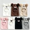 Cartoon Bear Kids Winter Hat Double Pom Poms Bear Headscarves  Winter Wear