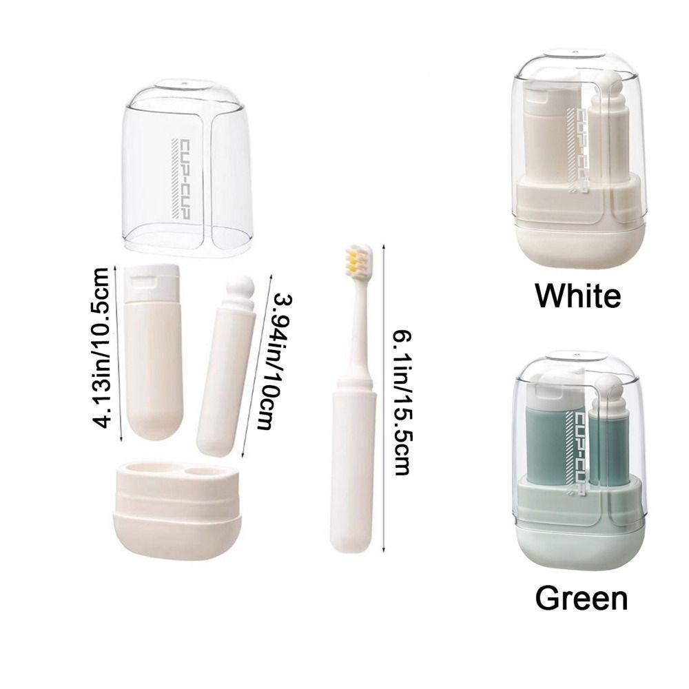 Portable 3 in 1 Travel Toothbrush Set Plastic Mouthwash Cup Toothpaste Storage Box for Daily Use