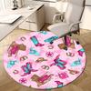 1pc Western Cow Theme Pattern Round Carpet, Perfect for Decorating Chairs, Living Rooms, Or Bedrooms, for Living Room.148