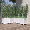VidaXL Planter with Trellis White 120x120x136 Cm PP 153288
