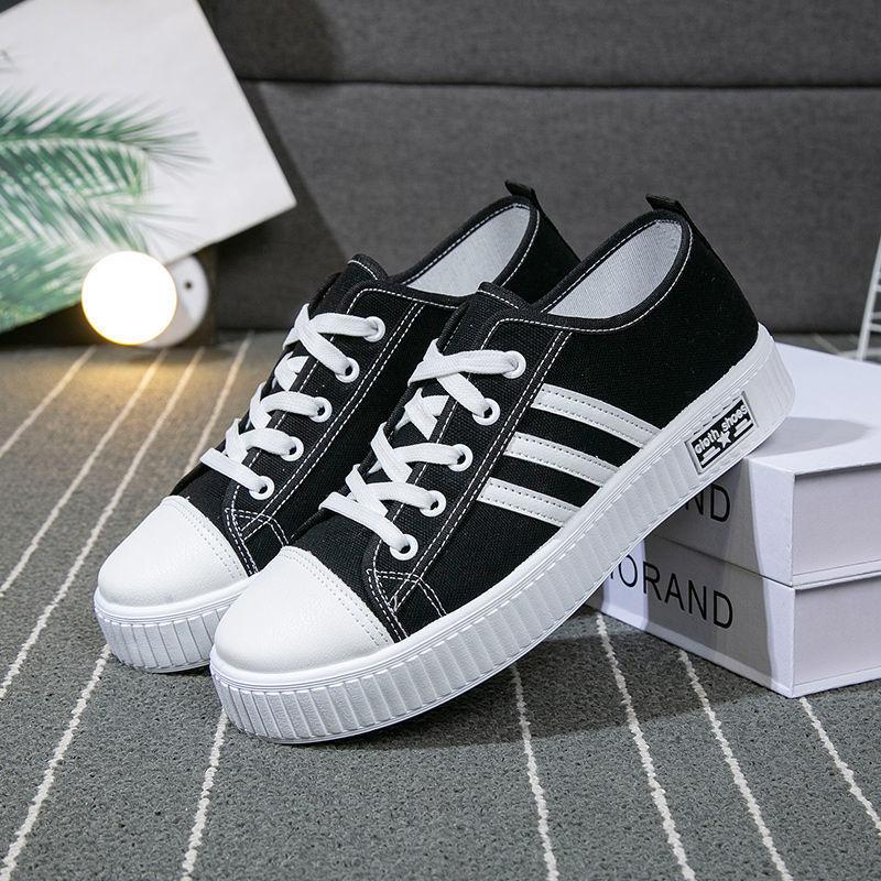 New Low-top Canvas Shoes Women's Soft-soled Non-slip Fashion Casual Board Shoes Breathable Super Soft Flat-soled Student Cloth Shoes