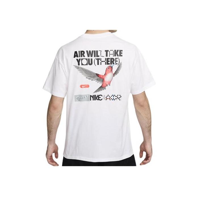Nike Logo Print Round Neck Short Sleeve T-Shirt Men tops White FV3715-100