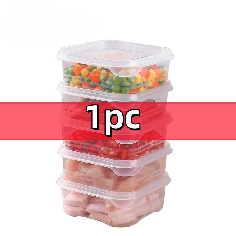 

Stackable Food Storage Boxes with Lids - Microwave Safe Containers for Meat, Veggies, Fruits & Grains - Kitchen & Camping Use