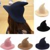 1 Pcs Vintage Halloween Woman Witch Hat Costume Wool Knit Hat Party Coseplay Masquerade Witch Hat Halloween Prop Decoration