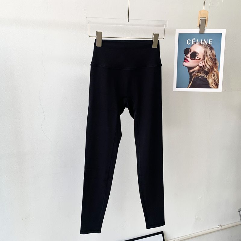 Lu Same Style Free Size Nude Feel No Embarrassment Line Yoga Pants Female 2025 Best Selling Hip Raise Shaping Sports Workout Ankle Length Pants