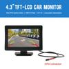 Car Rear View Camera Wide Degree  4.3" TFT LCD Display or Monitor Waterproof Night Vision Reversing Backup 2In1 Parking Revere