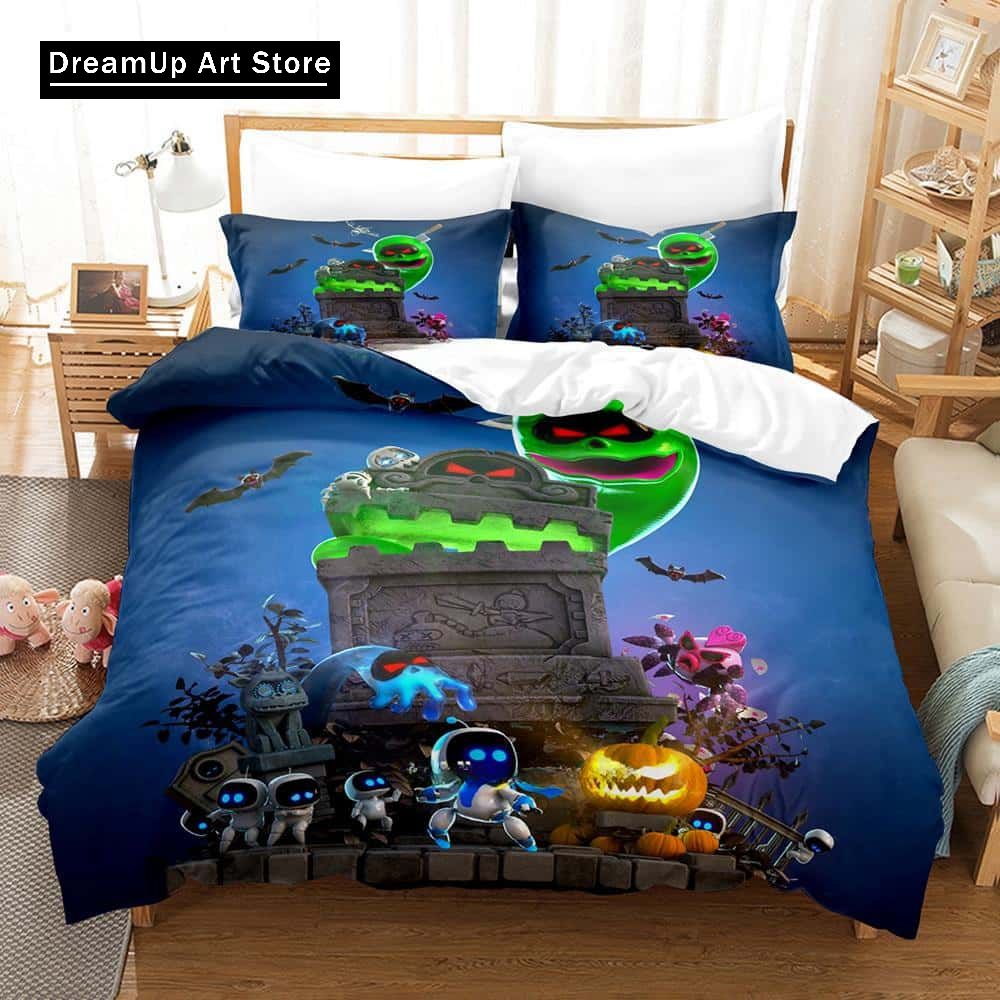 3D tisk Anime Astro Bot Ložní souprava Single Twin Full Queen King Size Postel Dospělý/Dětská ložnice Sady povlečení na peřinu Bytový textil