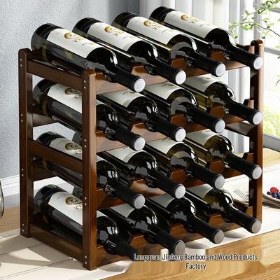 Solid Wood Wine Cabinet and Display Rack for Home Decor