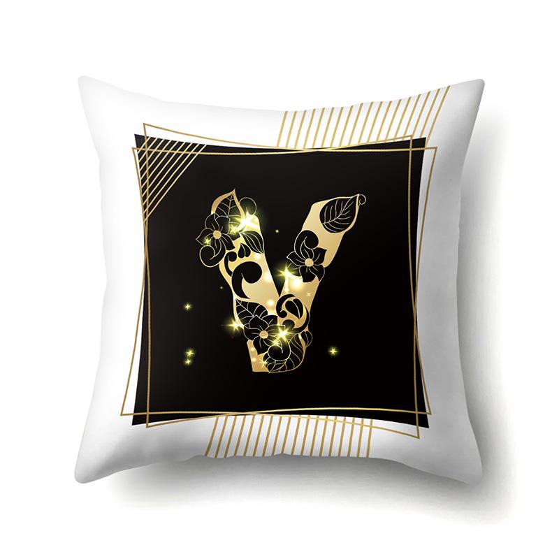 Polyester Pillowcase 26 English Letters Sofa Pillow Bedside Cushion Car Lumbar Cushion Office