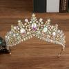 Gorgeous Crystal AB Bridal Jewelry Sets Fashion Tiaras Earrings Necklaces Set for Women Wedding Dress Crown Jewelry Set