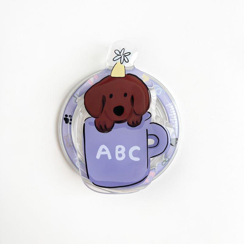 Cute Cartoon Dog Silicone MagSafe Phone Holder – Telescopic & Magnetic Airbag Design