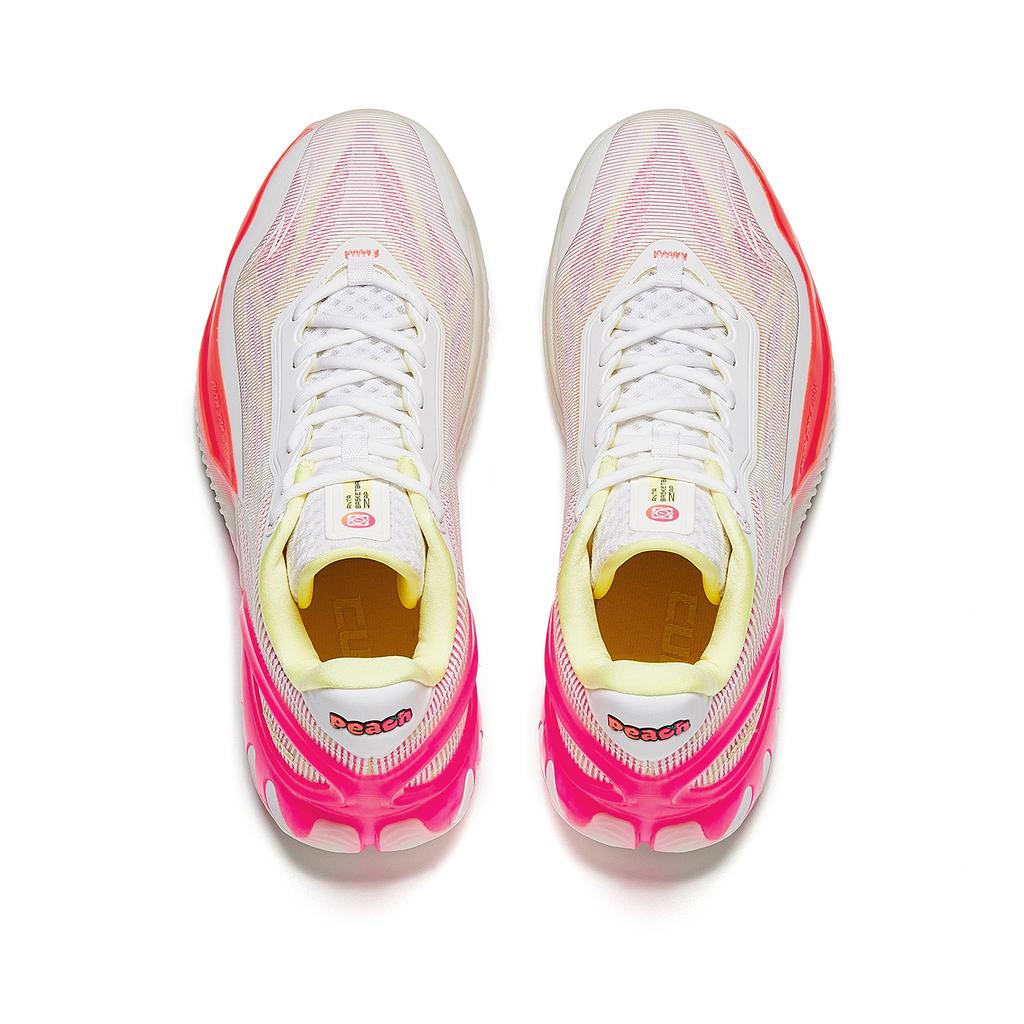 Anta Zap 3 Cushioning, Wear Resistant Low top Front Fork Carbon Plate Basketball Shoes Men's White Pink Orange 912531110Q-1