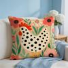 Spotted Rooster Flower Cushion Cover Short Plush Soft DoubleSided Printing Pillow Case Cozy Sofa Bedroom Home Decor Gift