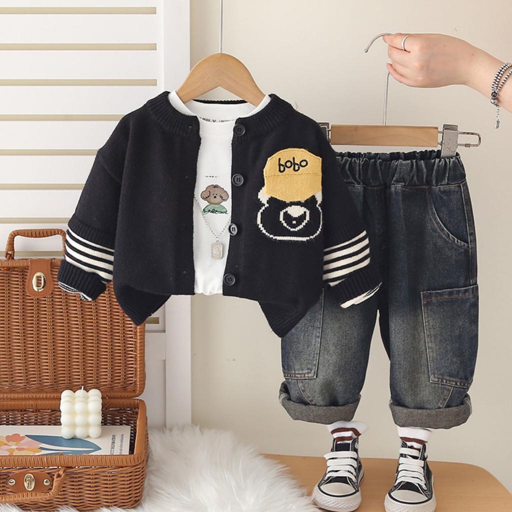 Uformelt langermet sett for barn, komfortable hverdagsantrekk