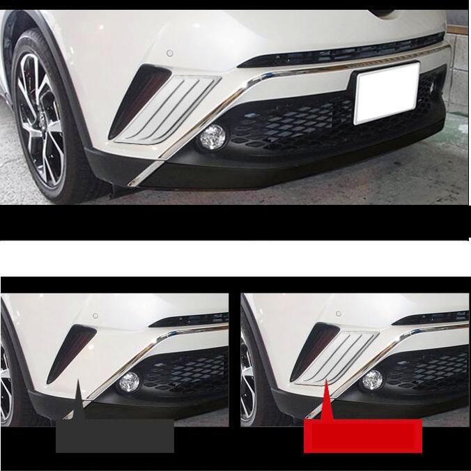 2PCS SUS304 Stainless Steel Front Intake Molding Trim Car Styling Cover Accessories for Toyota C-HR CH-R 2017 2018