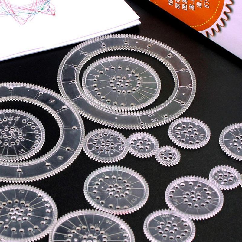 22KS Kreslicí Duté Nástroje Kaleidoskopická Sada Multifunkční Kreslicí Květinové Pravítko Dětská Studentská Sada Pravítek Květinové Křivkové Pravítko