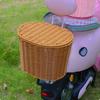 Lidded Bike Basket Attached Lid Rear Woven Cycle Accessory For Brown