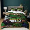 Cartoon Ben 10 Duvet Cover Set Ultra Soft Breathable Bedding Set Queen Size Lightweight Duvet Cover with 2 Pillow Cases