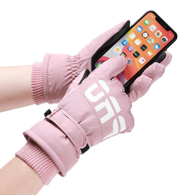 Men's and Women's Winter Ski Gloves: Cold-Proof, Anti-Freeze, Touch Screen Compatible, Thick Velvet Lining, Warm for Cycling and Electric Vehicles