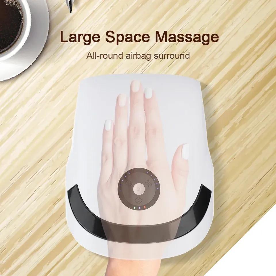 Electric Hand Massager Air Bag 3 Modes Hot Compress Kneading Hand Massage Machine Promote Finger Blood Circulation Relax Hands