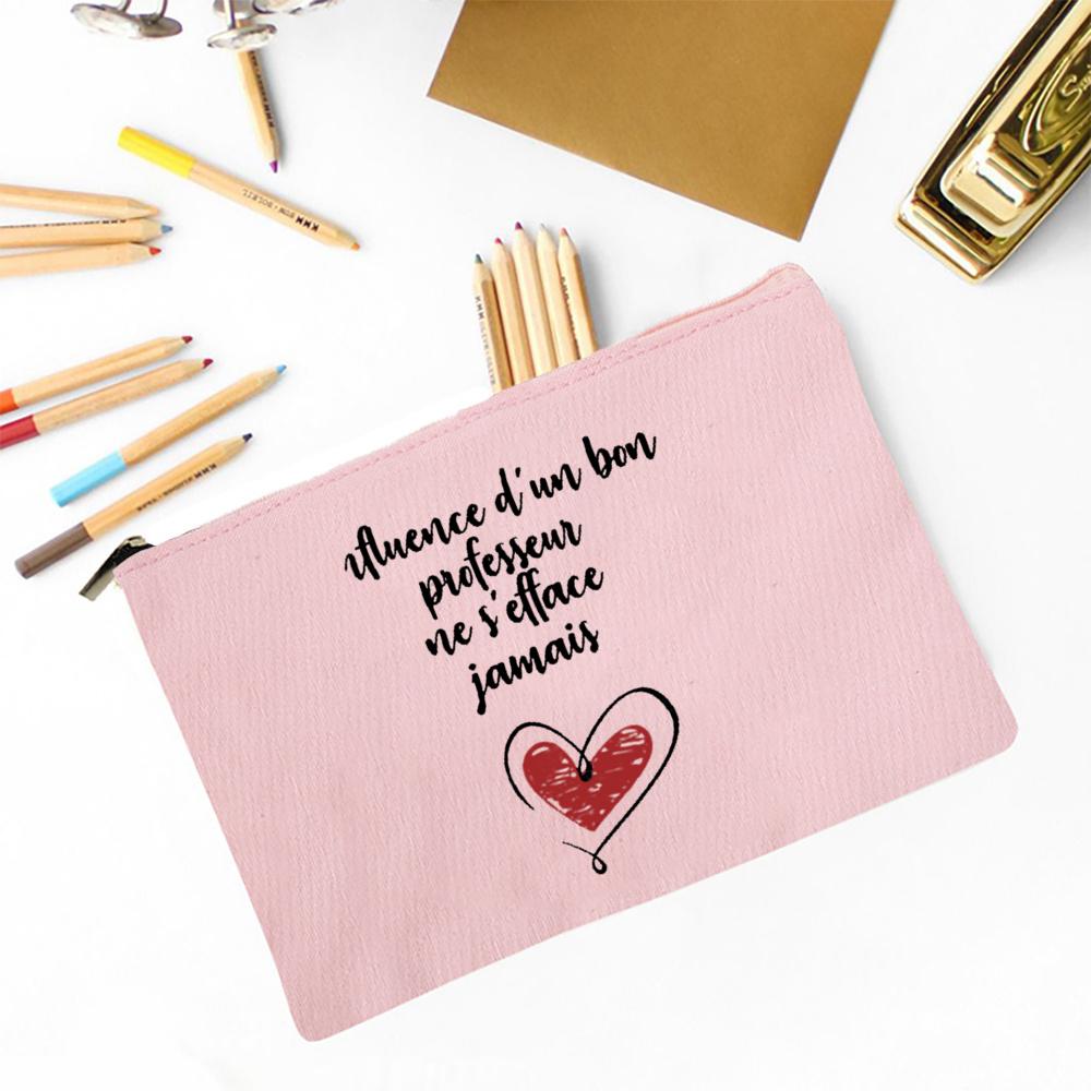 The Influence of Teacher Will Last for A Lifetime Print Makeup Bag Travel Toiletry Bag Pencil Case Stationery Bags Teachers Gift