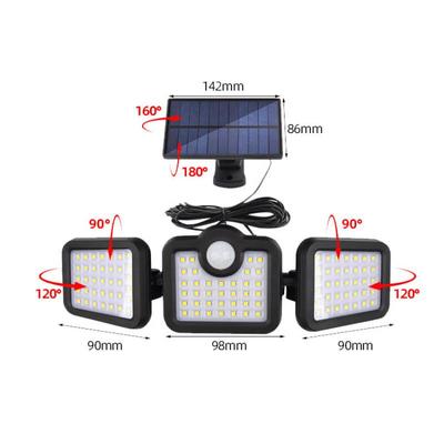 Lâmpada de Parede Solar Externa com Sensor de Movimento e Controle Remoto