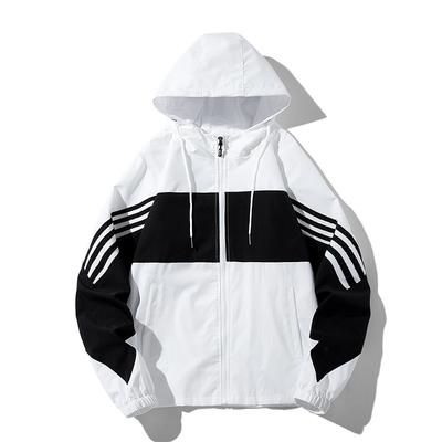 Autumn Couple Jacket Men's and Women's Autumn Casual Windbreaker Outdoor Running Sports Thin Hooded Color Blocked Jacket