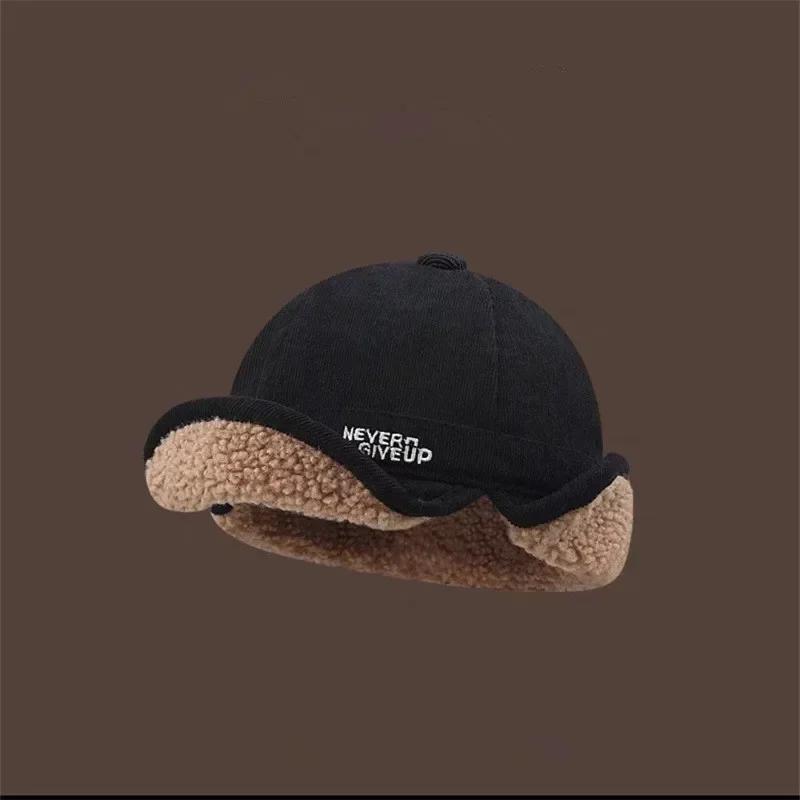

1pc Unisex Winter Warm Thicken Duck Tongue Ear Protection Hat,outdoor Windproof Fleece-lined Multifunctional Cycling LeiFeng Hat One Size чорний